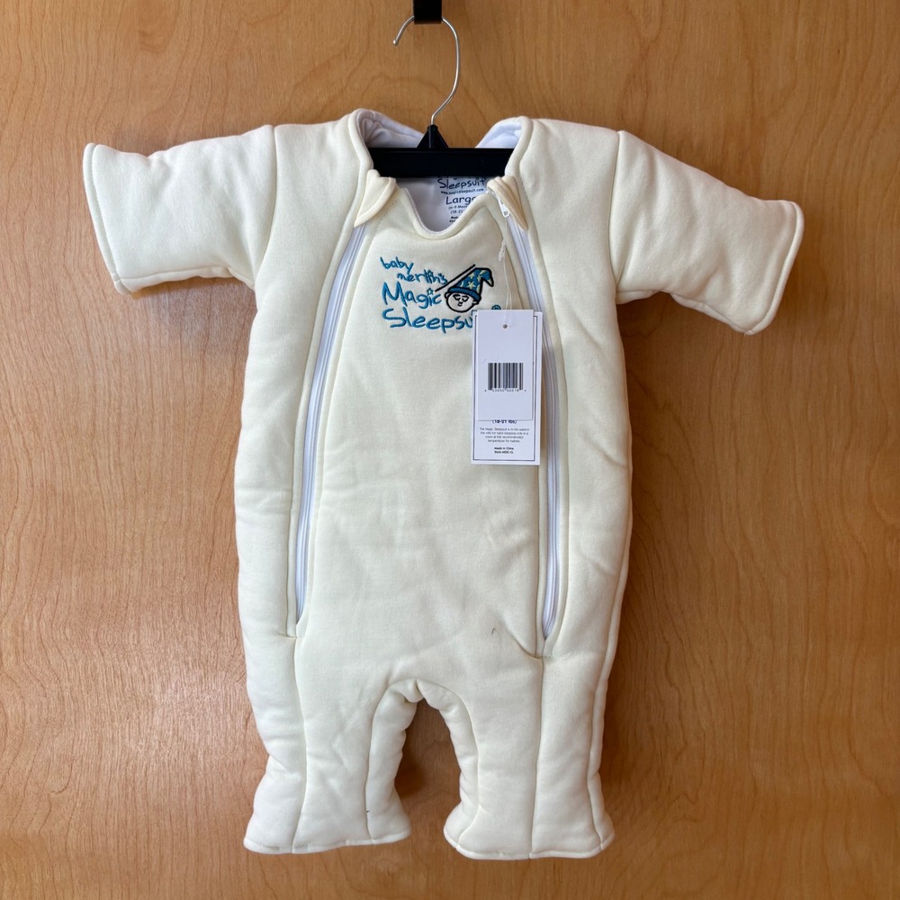 Baby Merlin's Magic Sleepsuit Baby 6-9 Months Cream Cotton MSSC-CL